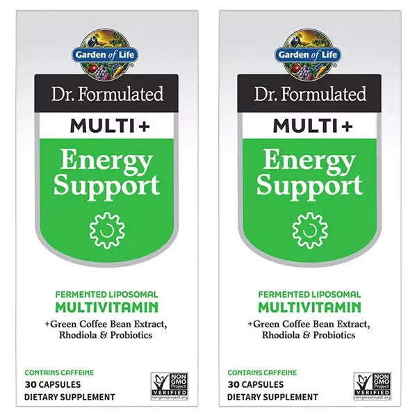 2 Pack - Garden of Life Dr. Formulated Multi+ Energy Support 30 Capsules Garden of Life
